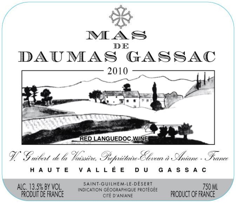 Mas de Daumas Gassac Estate Red 2010 Front Label