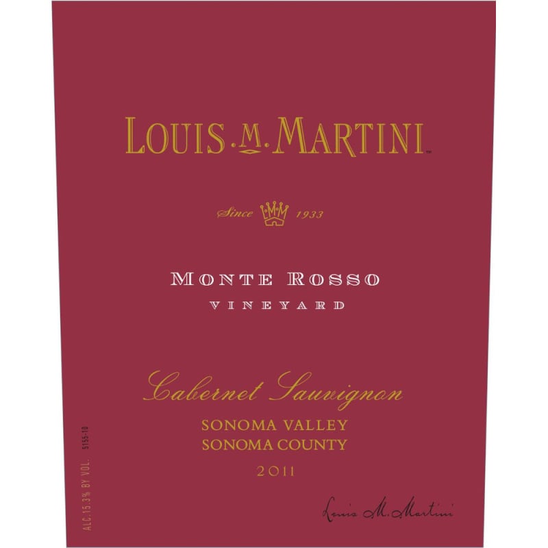 Louis Martini Monte Rosso Cabernet Sauvignon 2011 Front Label