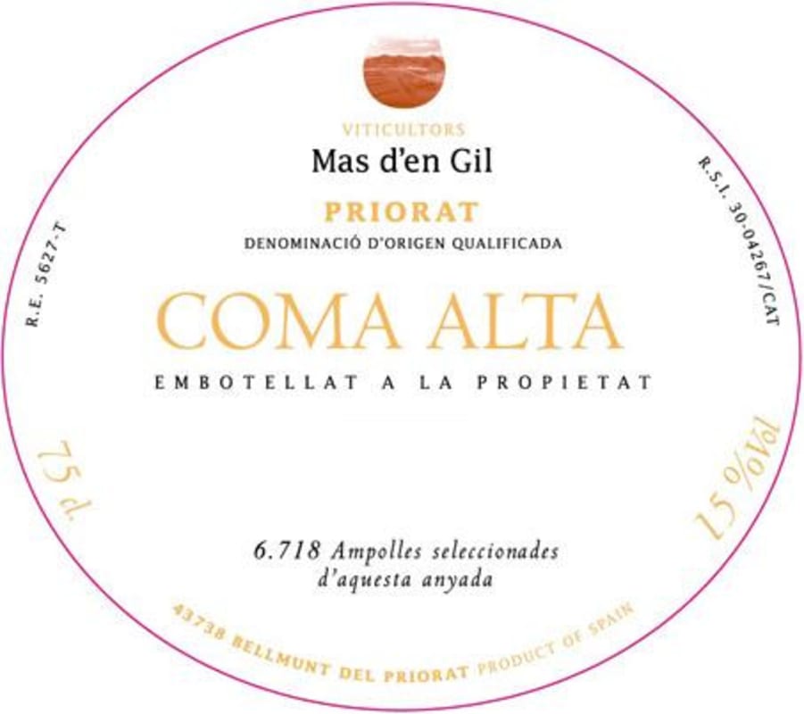 Mas d'en Gil Coma Alta 2009 Front Label