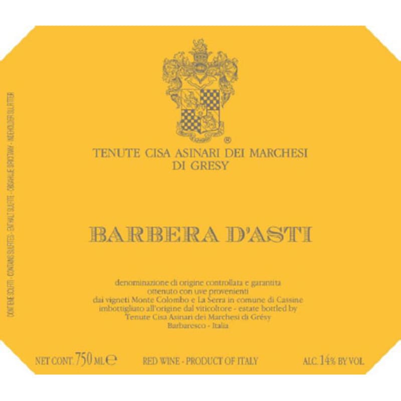 Marchesi di Gresy Barbera d'Asti 2013 Front Label
