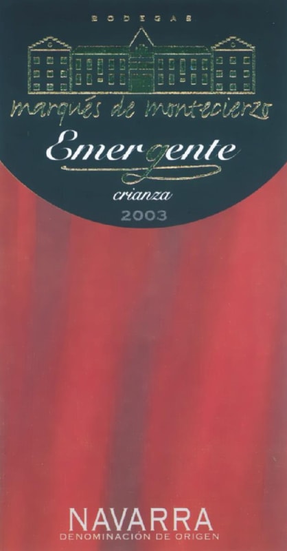 Mas d'en Gil Bodega Marques de Montecierzo Emergente Crianza 2003 Front Label