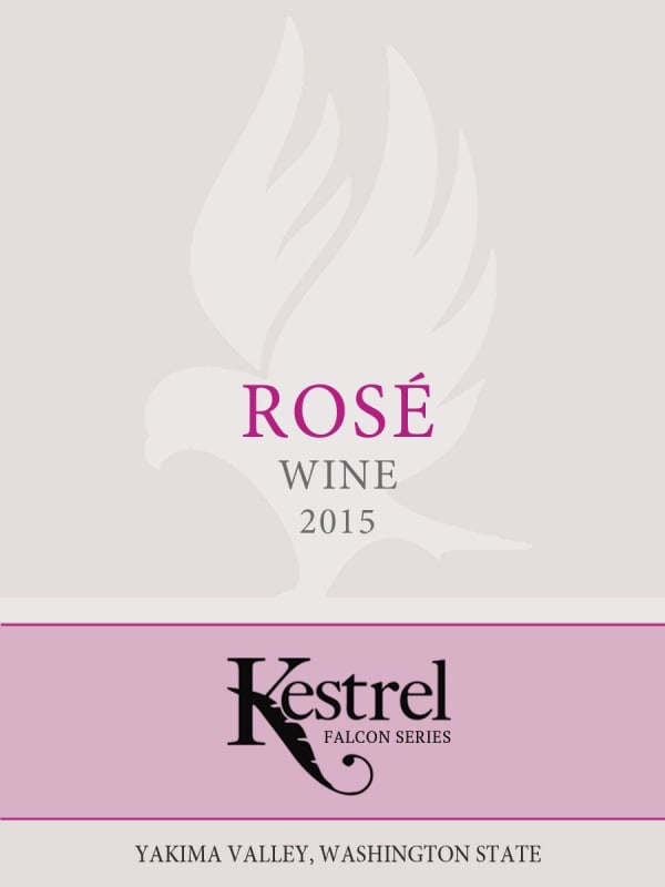Kestrel Vintners 'Falcon Series' Rose 2015 Front Label