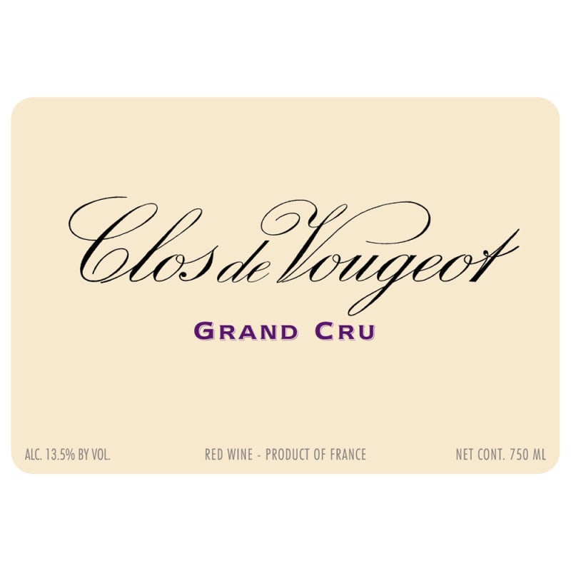 Domaine de la Vougeraie Clos de Vougeot Grand Cru 2012 Front Label