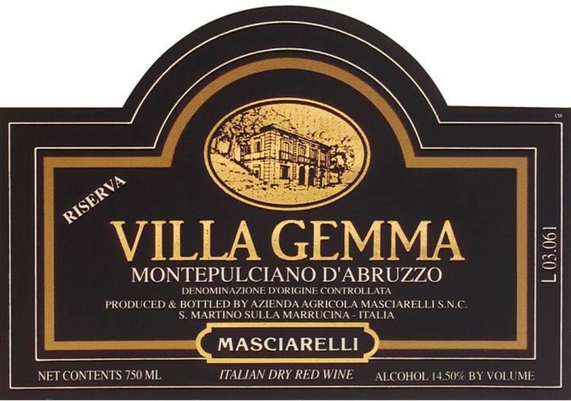 Masciarelli Montepulciano d'Abruzzo Riserva Villa Gemma 2008 Front Label