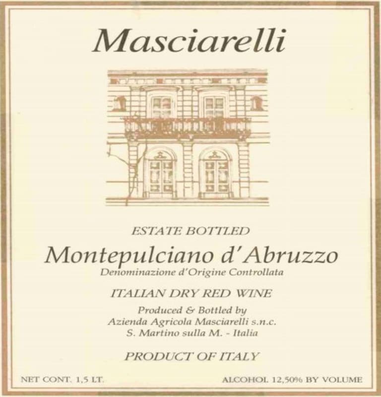 Masciarelli Montepulciano d'Abruzzo 2012 Front Label