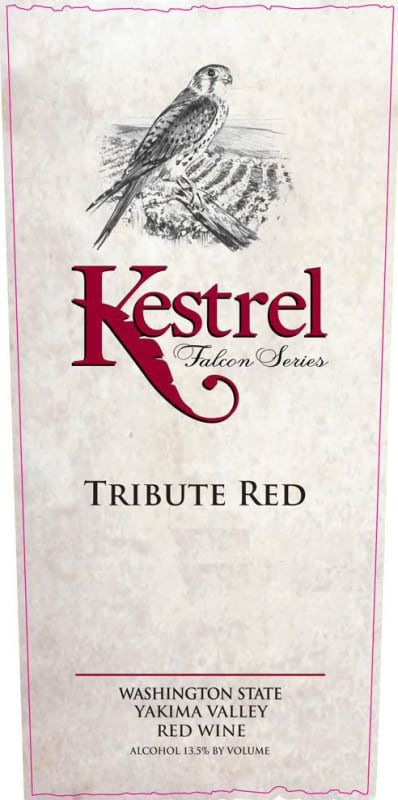 Kestrel Vintners 'Falcon Series' Tribute Red 2010 Front Label