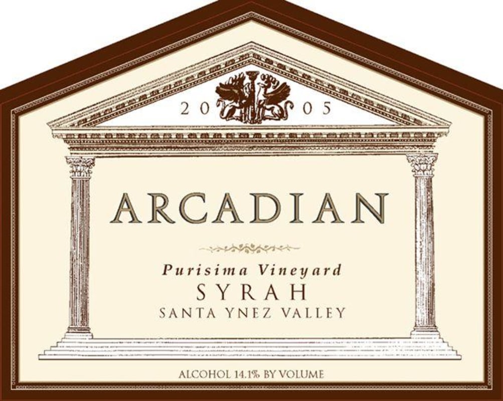 Arcadian Purisima Vineyard Syrah 2005 Front Label