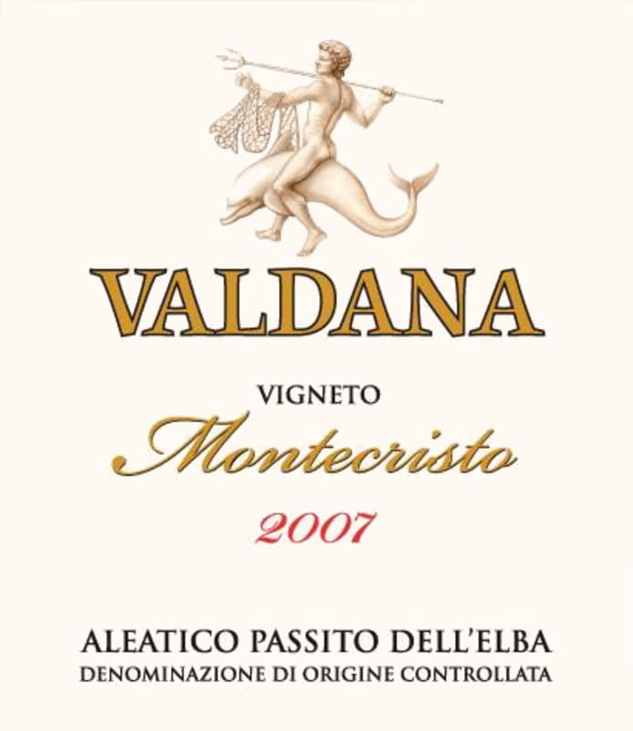 Li Veli Vigneto Montecristo 'Valdana' Aleatico Passito dell'Elba 2007 Front Label