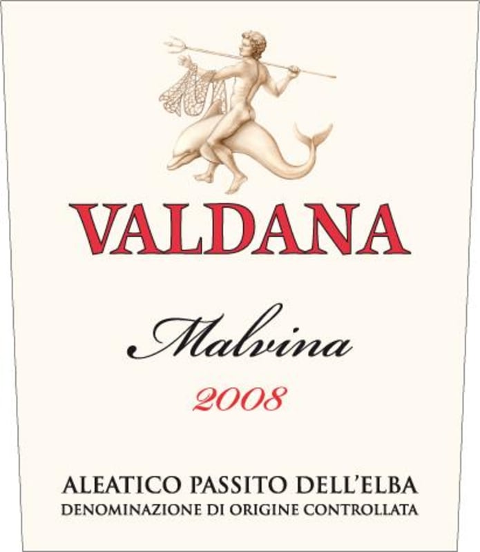Li Veli Aleatico Passito dell'Elba Valdana Malvina 2008 Front Label