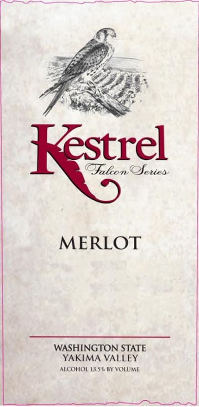 Kestrel Vintners 'Falcon Series' Merlot 2012 Front Label