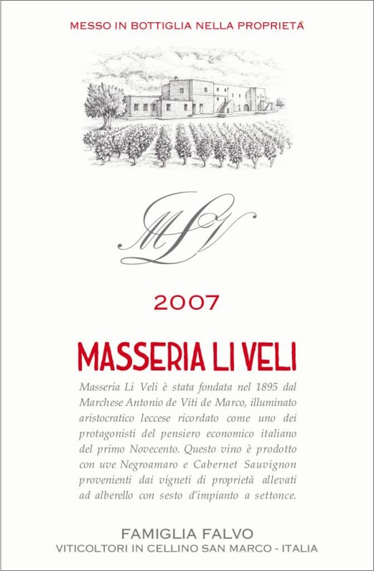 Li Veli Salento MLV 2007 Front Label
