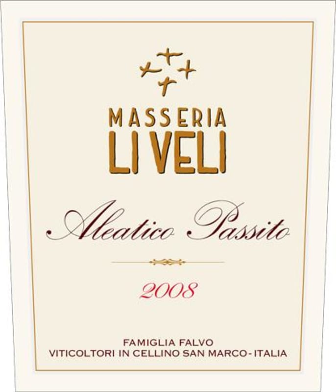 Li Veli Salento Aleatico Passito 2008 Front Label