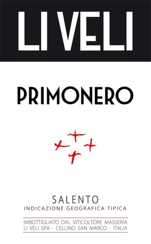 Li Veli Salento Primonero 2013 Front Label