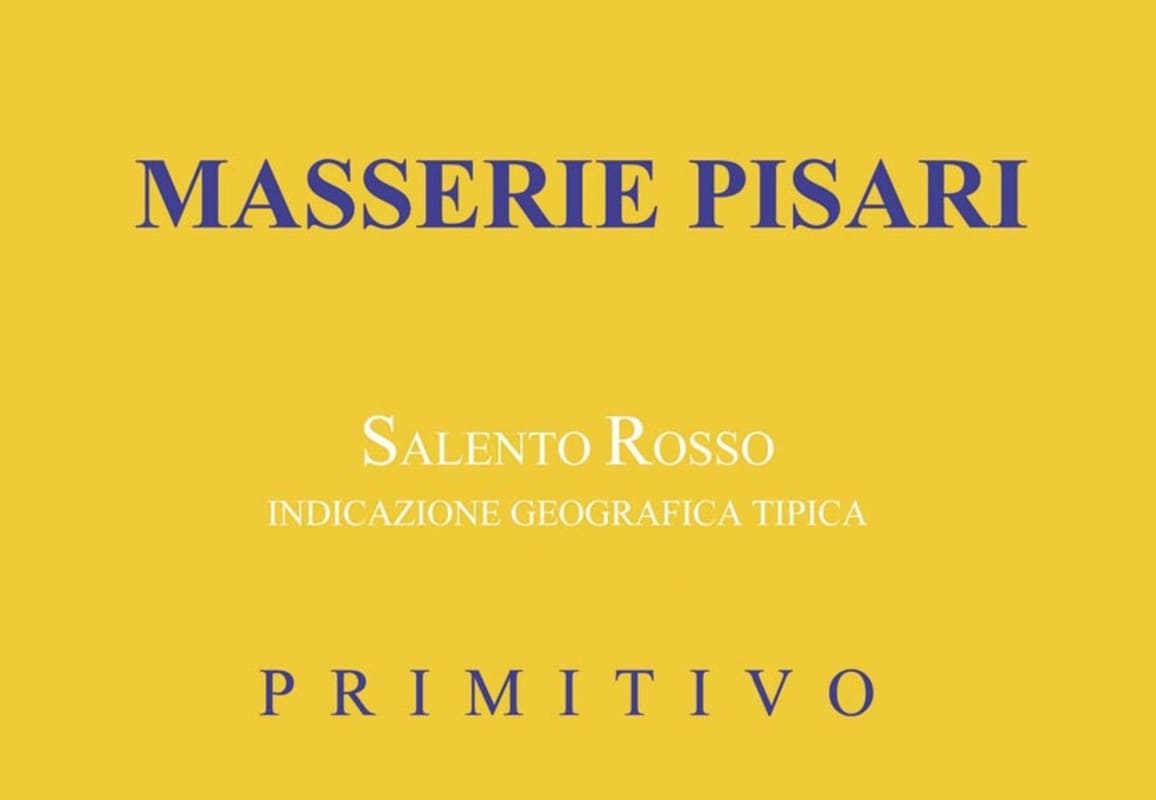 Masserie Pisari Salento Primitivo 2011 Front Label