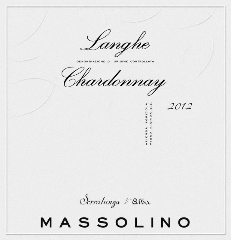 Massolino Langhe Chardonnay 2012 Front Label