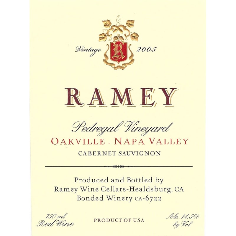 Ramey Pedregal Vineyard Cabernet Sauvignon 2005 Front Label