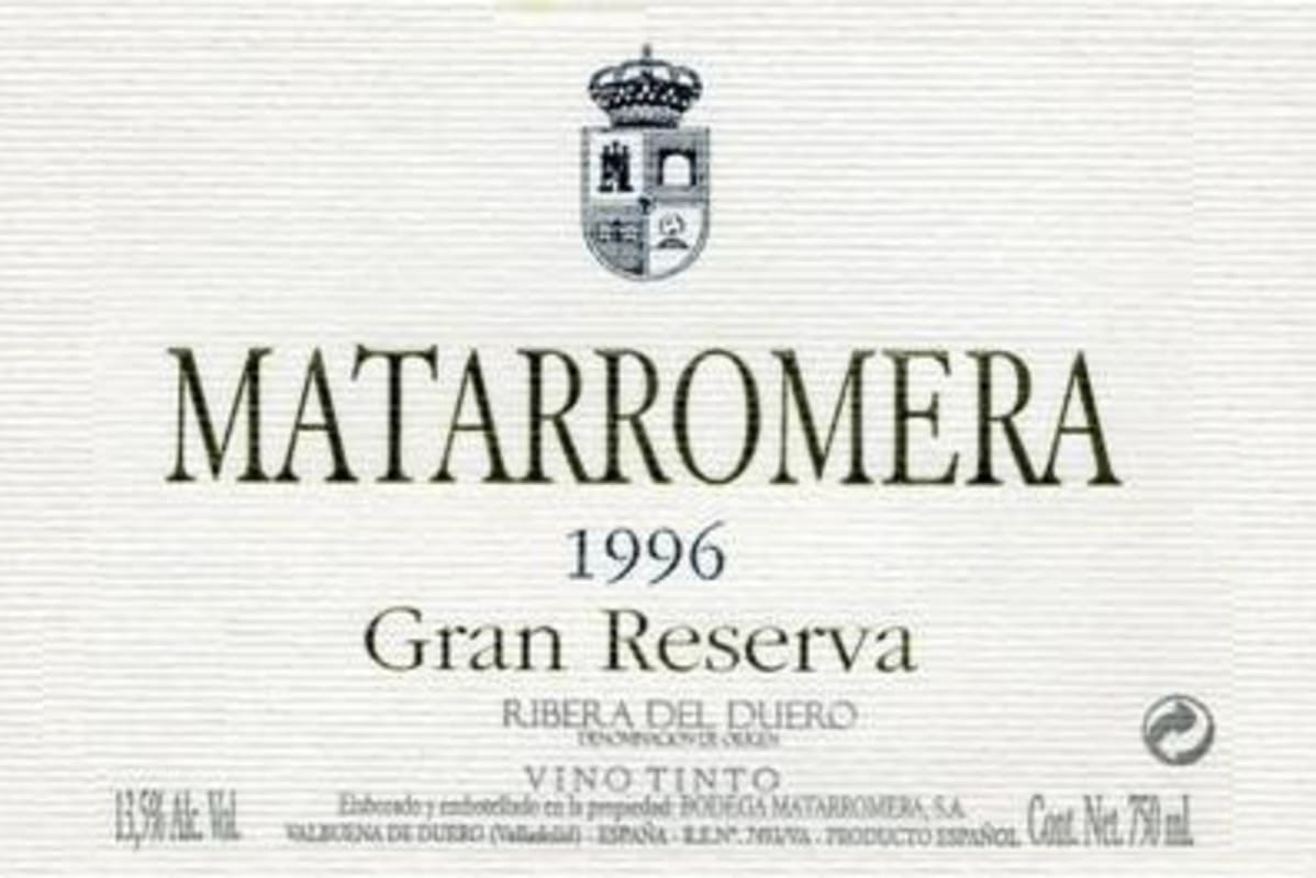 Bodegas Matarromera Gran Reserva 1996 Front Label