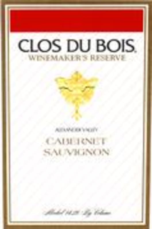 Clos du Bois Winemaker Reserve Cabernet Sauvignon 1996 Front Label