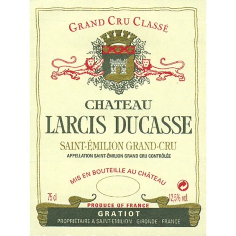 Chateau Larcis Ducasse 2012 Front Label