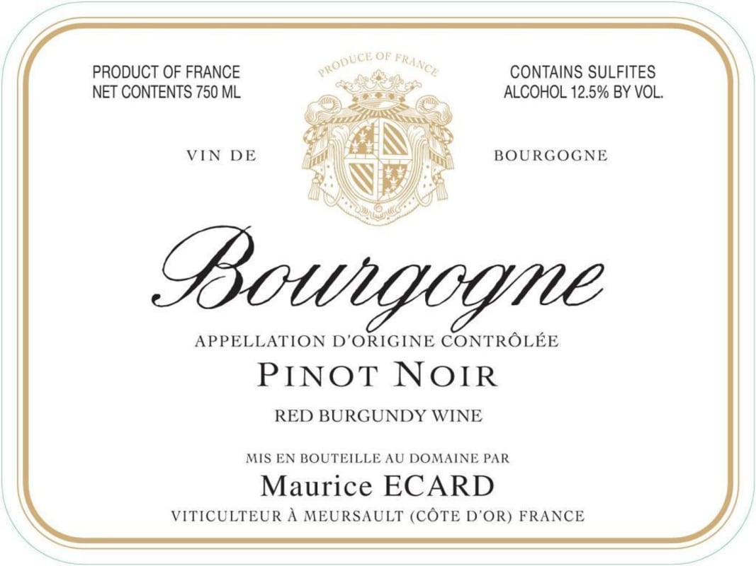 Dom. Maurice Ecard Bourgogne Pinot Noir 2013 Front Label
