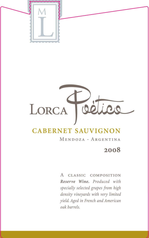 Mauricio Lorca Poetico Cabernet Sauvignon 2008 Front Label