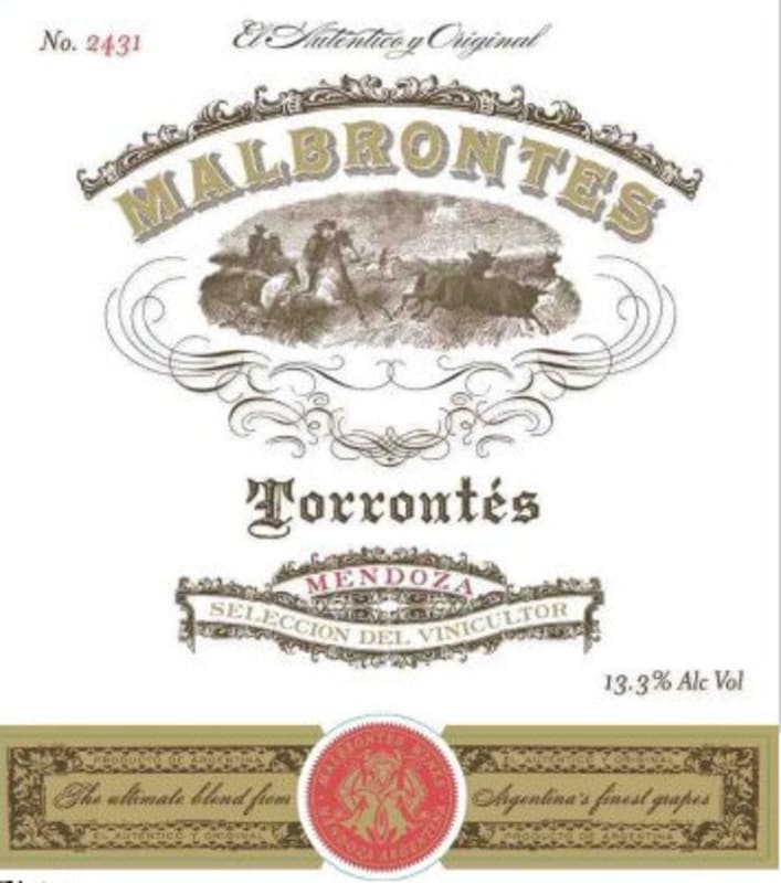 Mauricio Lorca Malbrontes Torrontes 2014 Front Label