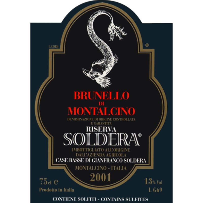 Soldera Brunello di Montalcino Riserva 2001 Front Label