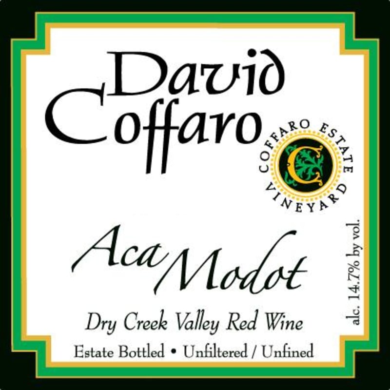 David Coffaro Estate Vineyard Aca Modot Red 2017 Front Label