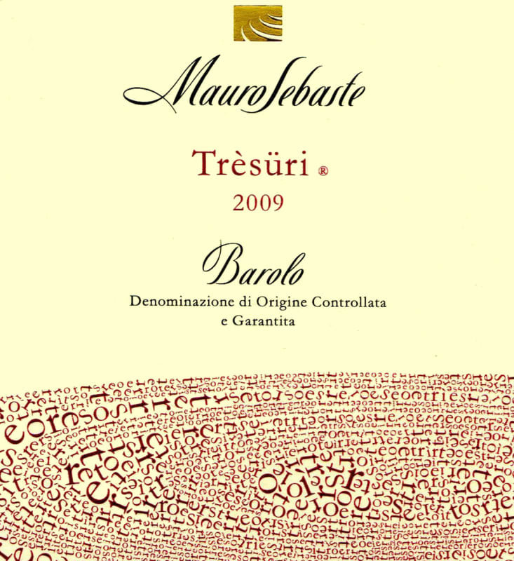 Mauro Sebaste Barolo Tresuri 2009 Front Label