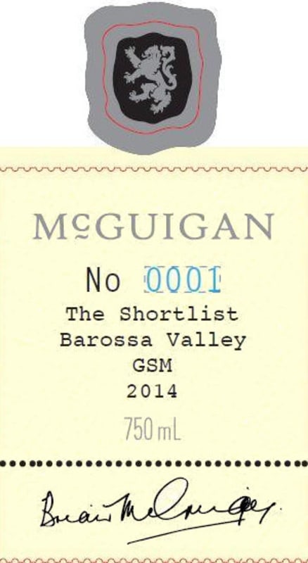 McGuigan Brothers The Shortlist GSM 2014 Front Label