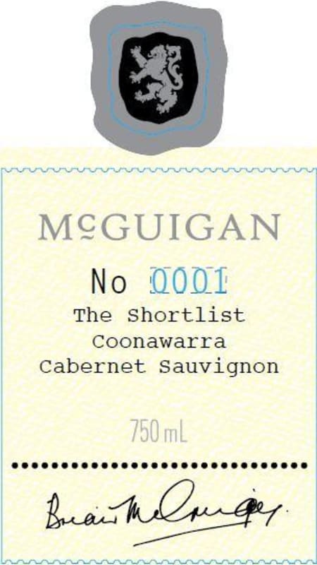 McGuigan Brothers The Shortlist Cabernet Sauvignon 2012 Front Label