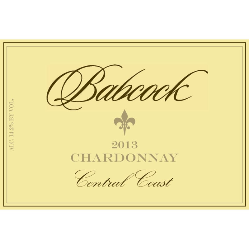 Babcock Central Coast Chardonnay 2013 Front Label