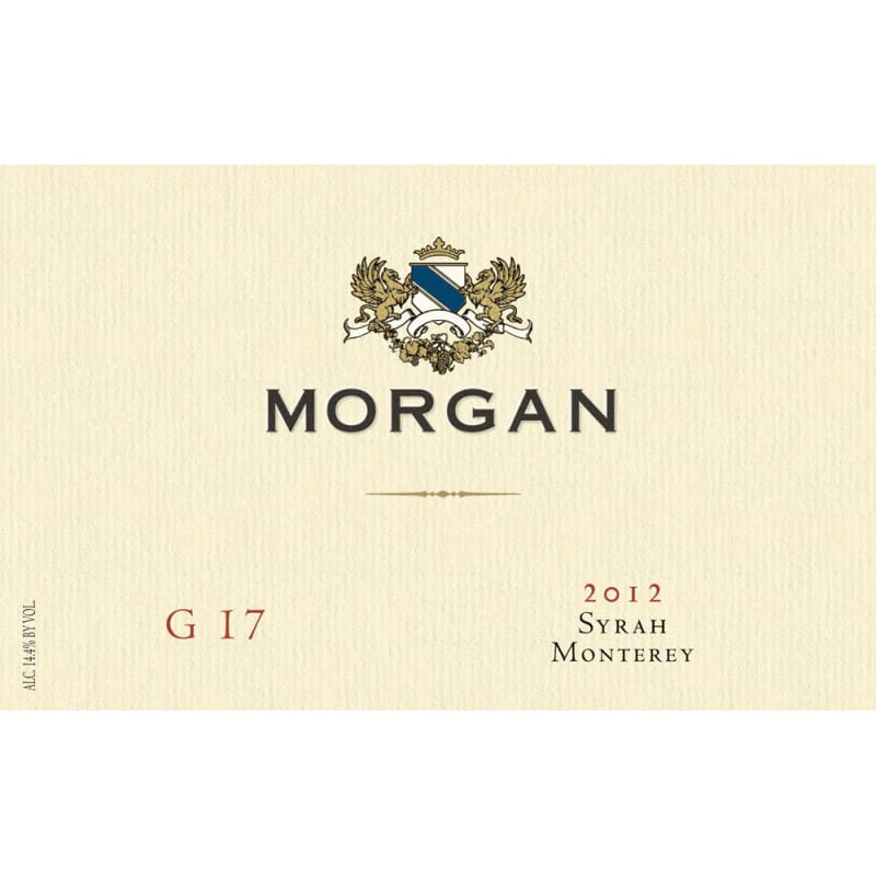 Morgan G17 Syrah 2012 Front Label