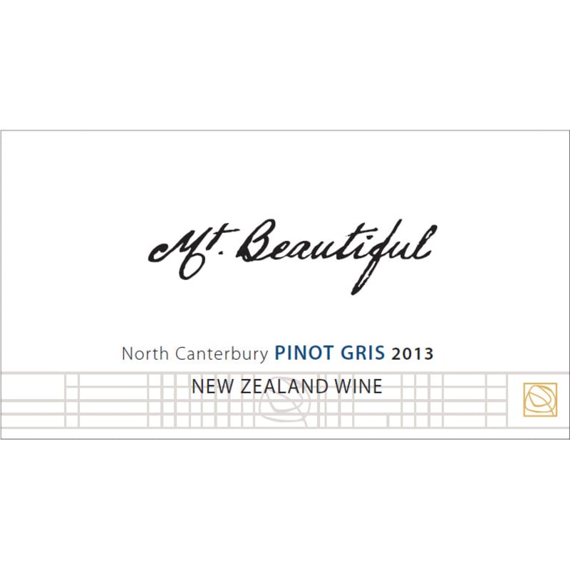 Mt. Beautiful Pinot Gris 2013 Front Label