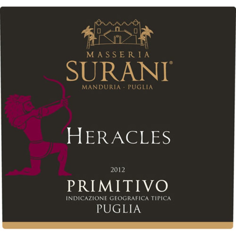 Masseria Surani Heracles Primitivo 2012 Front Label