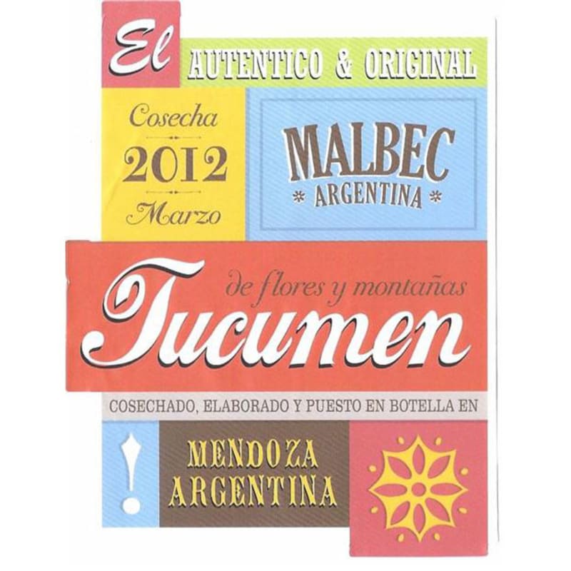 Tucumen Malbec 2012 Front Label