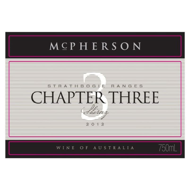 McPherson Chapter Three Shiraz 2012 Front Label