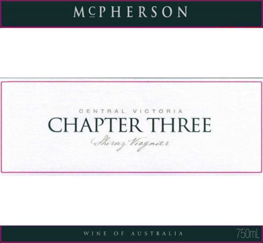 McPherson Chapter Three Shiraz Viognier 2008 Front Label