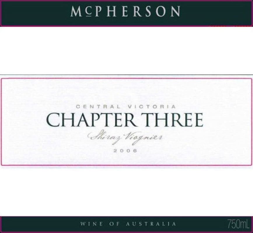 McPherson Chapter Three Shiraz Viognier 2006 Front Label