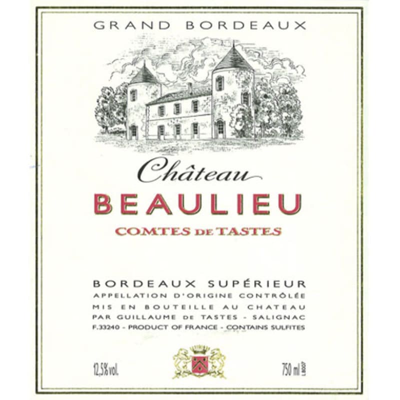 Chateau Beaulieu Comtes de Tastes 2012 Front Label