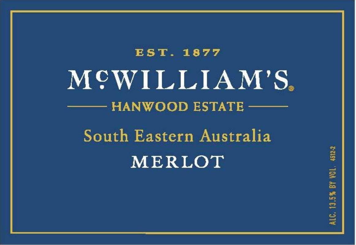 McWilliam's Hanwood Estates Merlot 2004 Front Label