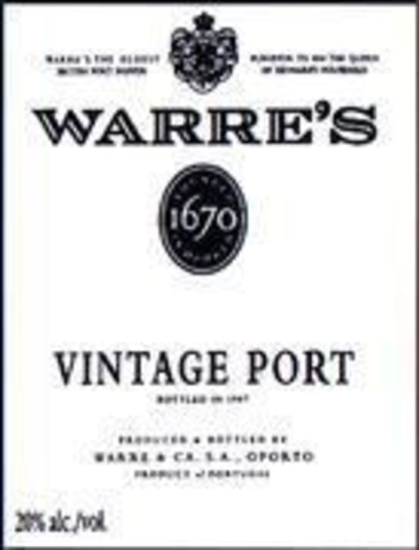 Warre's Vintage Port 1977 Front Label