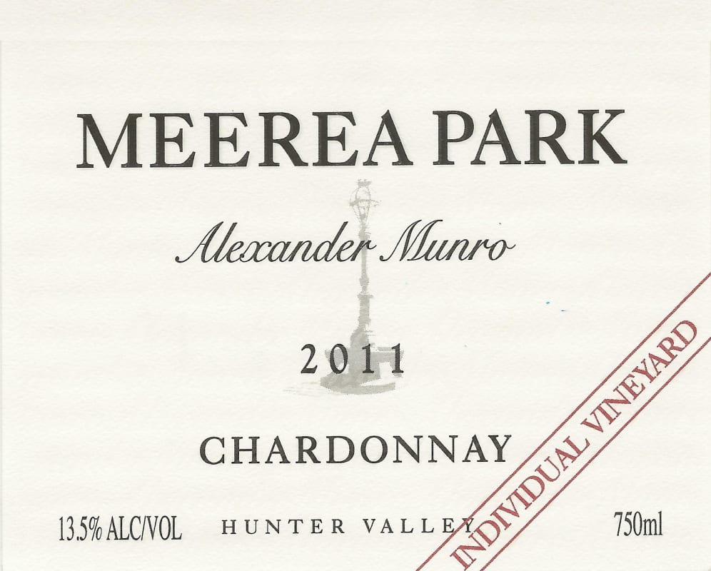 Meerea Park Alexander Munro Individual Vineyard Chardonnay 2011 Front Label
