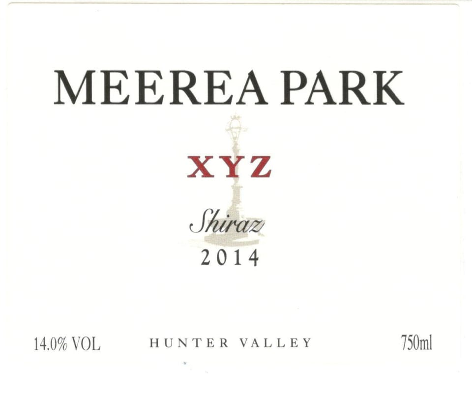 Meerea Park XYZ Shiraz 2014 Front Label
