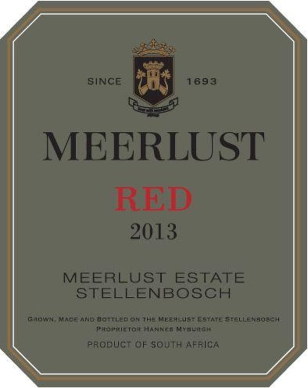 Meerlust Red 2013 Front Label