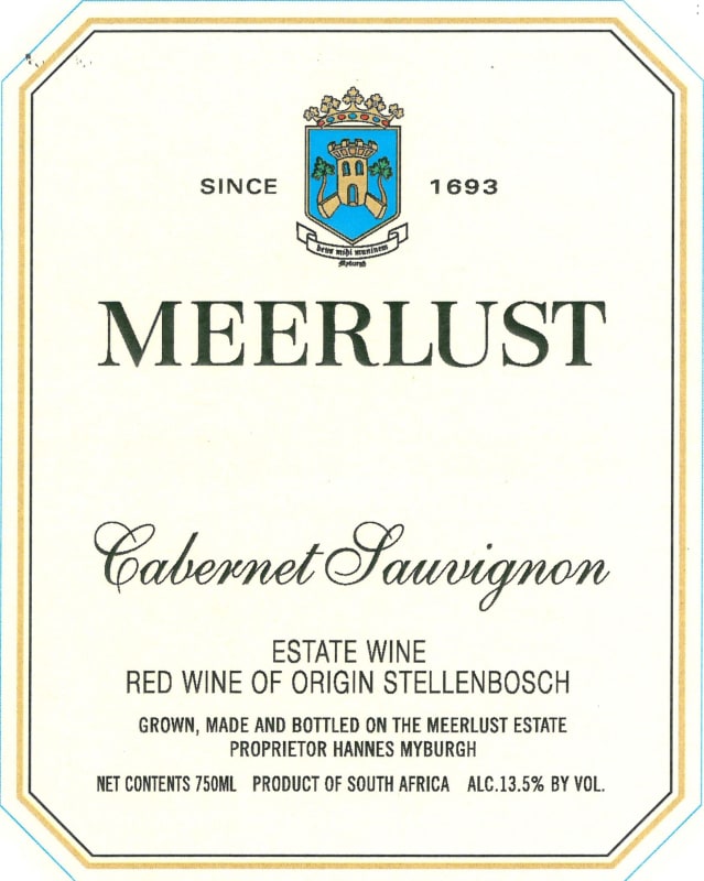 Meerlust Cabernet Sauvignon 2009 Front Label