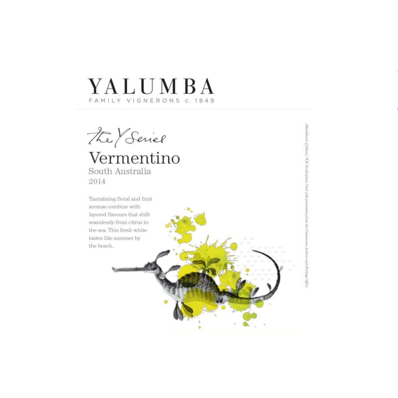 Yalumba Y Series Vermentino 2014 Front Label