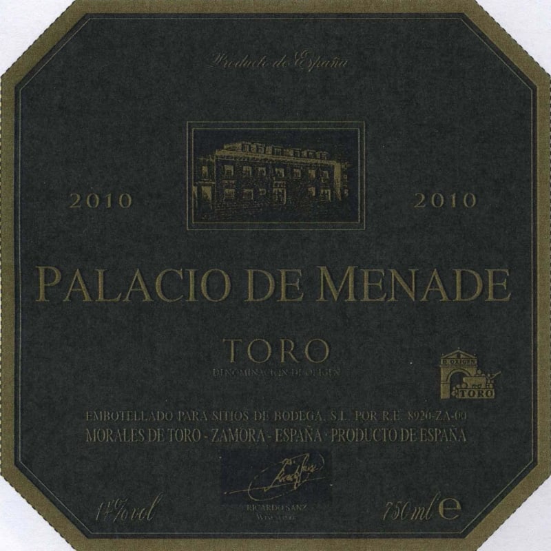 Menade Palacio de Menade 2010 Front Label