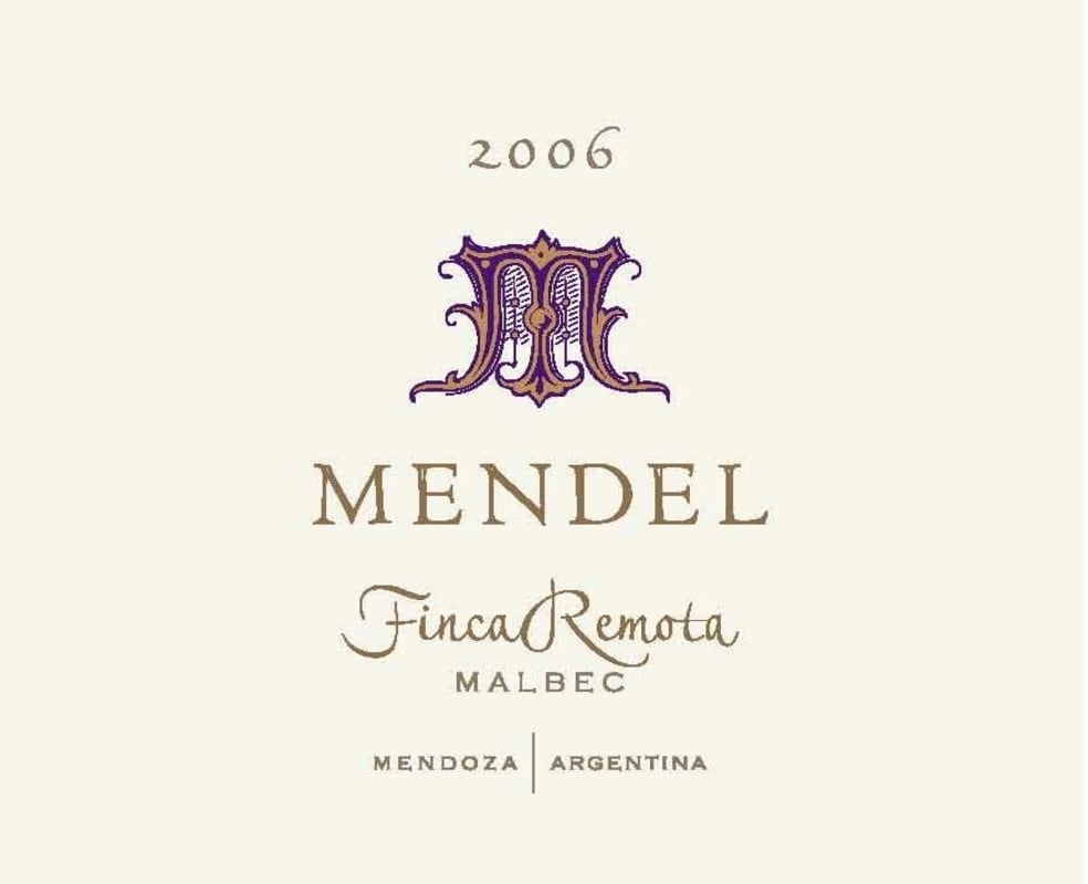 Mendel Finca Remota Malbec 2006 Front Label