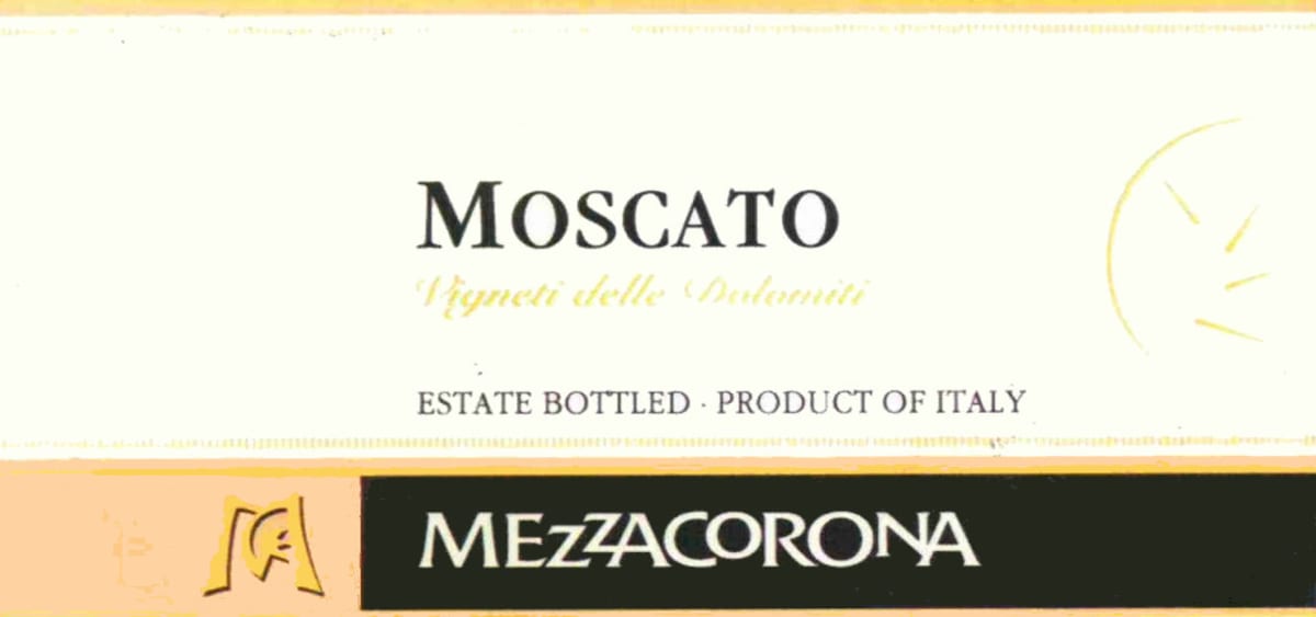 Mezzacorona Vigneti delle Dolomiti Moscato 2012 Front Label